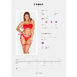 Комплект Obsessive Kissmas Set, L/XL, червоний, м’який ліф, трусики зі збіркою, чокер та гартери - мініатюра 5