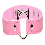 Чокер Master Series Kinky Kitty Ring Slim Choker - Pink - мініатюра 1