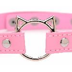 Чокер Master Series Kinky Kitty Ring Slim Choker - Pink - мініатюра 4