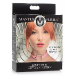 Чокер Master Series Kinky Kitty Ring Slim Choker - Pink - мініатюра 2