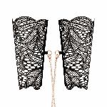 Мереживні наручники та комір Rosy Gold - Lace Cuffs and Collar - Black - мініатюра 6