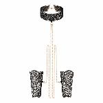 Мереживні наручники та комір Rosy Gold - Lace Cuffs and Collar - Black - мініатюра 3