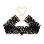 Мереживні наручники та комір Rosy Gold - Lace Cuffs and Collar - Black - мініатюра 5