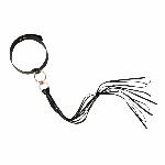 Нашийник с флогером Rosy Gold - Collar with Flogger - Black - мініатюра 3