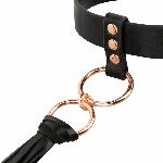 Нашийник с флогером Rosy Gold - Collar with Flogger - Black - мініатюра 6