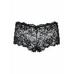 Трусики-шортики Obsessive Idillia shorties, L/XL, чорні, мереживні, з низькою посадкою - мініатюра 5