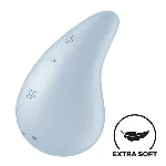 Вібратор для зовнішньої стимуляції Satisfyer Dew Drop Blue, 2 мотори, 12 режимів, м’який корпус - мініатюра 1