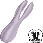Кліторальний вібратор Satisfyer Threesome 2 Violet, 3 гнучкі пальчики, 3 мотори - мініатюра 1