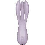 Кліторальний вібратор Satisfyer Threesome 2 Violet, 3 гнучкі пальчики, 3 мотори - мініатюра 4