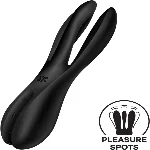 Кліторальний вібратор Satisfyer Threesome 2 Black, 3 гнучкі пальчики, 3 мотори - мініатюра 1