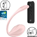 Смарт-віброяйце Satisfyer Ribbed Petal Connect App Rose, керування зі смартфона, пульт ДК - мініатюра 1