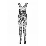 Бодістокінг Passion ECO BS003, чорний, One Size, відкрита промежина, імітація корсета і панчіх - мініатюра 3