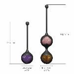 Вагінальні кульки Adrien Lastic Harmony Stones, напівдорогоцінне каміння, діаметр 3 см, 2 тримачі - мініатюра 2