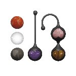 Вагінальні кульки Adrien Lastic Harmony Stones, напівдорогоцінне каміння, діаметр 3 см, 2 тримачі - мініатюра 1