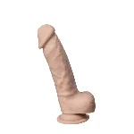 Фалоімітатор SilexD Johnny Real Skin Flesh MODEL 1, суперреалістичний, на присосці, діаметр 3,8 см - мініатюра 1