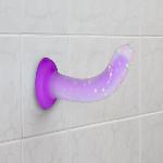 Фалоімітатор, що світиться в темряві, ADDICTION Rave 8″, Glow in the Dark Dildo Purple Confetti, 20,3 см - мініатюра 9