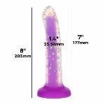 Фалоімітатор, що світиться в темряві, ADDICTION Rave 8″, Glow in the Dark Dildo Purple Confetti, 20,3 см - мініатюра 4
