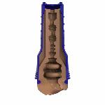 Мастурбатор-вагіна Fleshlight Boost Bang Medium Dark Flesh, плаваючі кільця Turbo Tech - мініатюра 4