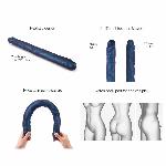 Фалоімітатор подвійний Strap-On-Me DOUBLE DONG REALISTIC DILDO - SNAKY METALLIC COLOR - мініатюра 2