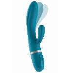 Вібратор-кролик Liebe Bend It Plus Ocean Blue, гнучкий, 2 мотори, 10 режимів - мініатюра 2