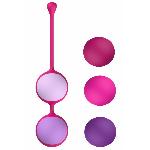 Вагінальні кульки Liebe Kewos — Cerise/Candy Violet, 5 кульок у комплекті, 15, 25, 35, 45 та 55 г - мініатюра 3