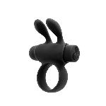 Ерекційне віброкільце S Pleasures Premium Rabbit Ring, чорне, зі знімною віброкулею та вушками - мініатюра 1
