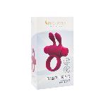 Ерекційне віброкільце S Pleasures Premium Rabbit Ring, рожеве, зі знімною віброкулею та вушками - мініатюра 2