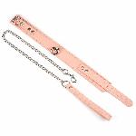 Нашийник з повідцем Liebe Seele Dark Candy Pink Collar with Leash, повідець на карабіні - мініатюра 3