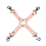 Хрестовина для фіксації Liebe Seele Dark Candy Pink Hogtie, з кільцем, 4 карабіни - мініатюра 1