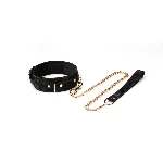 Нашийник з повідцем Liebe Seele Boudoir Amor Collar with Leash Black, три кільця - мініатюра 1