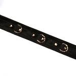 Нашийник з повідцем Liebe Seele Boudoir Amor Collar with Leash Black, три кільця - мініатюра 4