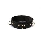Нашийник з повідцем Liebe Seele Boudoir Amor Collar with Leash Black, три кільця - мініатюра 3