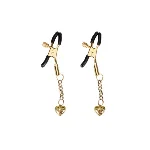 Затискачі для сосків з підвіскою Liebe Seele Hollow Heart Nipple Clamps Gold - мініатюра 1