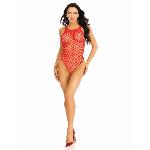 Боді-сітка Leg Avenue Net snap crotch tank bodysuit Red, One Size - мініатюра 5