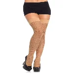 Панчохи-сітка Leg Avenue Nylon Fishnet Thigh Highs One size, Nude, дрібна сітка - мініатюра 1