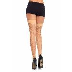 Панчохи-сітка Leg Avenue Nylon Fishnet Thigh Highs One size, Nude, дрібна сітка - мініатюра 2