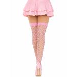 Панчохи-сітка Leg Avenue Nylon Fishnet Thigh Highs One size, Pink, дрібна сітка - мініатюра 2