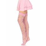 Панчохи-сітка Leg Avenue Nylon Fishnet Thigh Highs One size, Pink, дрібна сітка - мініатюра 3