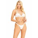 Перлинний комплект Leg Avenue Faux Pearl, One Size, ліф, трусики та наручники - мініатюра 3