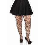 Колготки Leg Avenue Rhinestone micro net tights Plus size Black, дрібна сітка, стрази - мініатюра 5