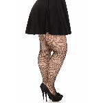 Колготки Leg Avenue Rhinestone micro net tights Plus size Black, дрібна сітка, стрази - мініатюра 2