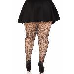Колготки Leg Avenue Rhinestone micro net tights Plus size Black, дрібна сітка, стрази - мініатюра 4