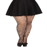 Колготки Leg Avenue Rhinestone micro net tights Plus size Black, дрібна сітка, стрази - мініатюра 1
