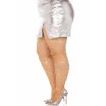 Колготки Leg Avenue Rhinestone micro net tights Plus size Caramel, дрібна сітка, стрази - мініатюра 3