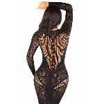 Сукня з довгим рукавом Leg Avenue Lace and Net Bodycon Gown One Size, Black - мініатюра 6