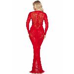 Сукня з довгим рукавом Leg Avenue Lace and Net Bodycon Gown One Size, Red - мініатюра 3