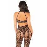 Бодістокінг з доступом Leg Avenue Crotchless Bodystocking with Heart One Size, Black, декольте - мініатюра 4