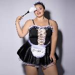 Еротичний костюм покоївки JSY P61110 Plus Size - мініатюра 2