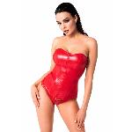 Корсет Noir Handmade F355 Red powerwetlook corset - L - мініатюра 2