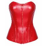 Корсет Noir Handmade F355 Red powerwetlook corset - L - мініатюра 4